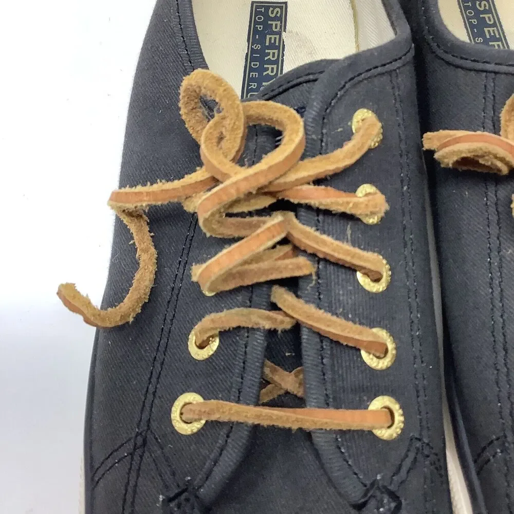 Sperry Top Sider‎ Seacoast Canvas Slip On Shoes Sneakers Women Sz 7.5 Navy Blue